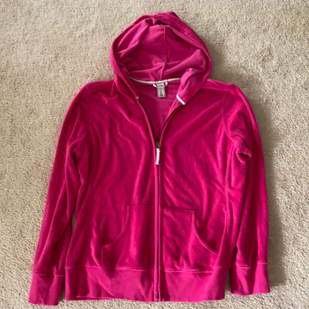 Old Navy hot pink terry hooded jacket size 1x